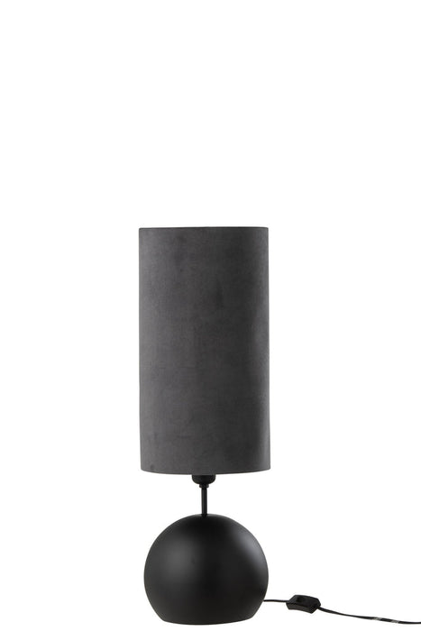 Lamp Ball Iron/Velvet Black/Grey-Tafellampen-J-Line