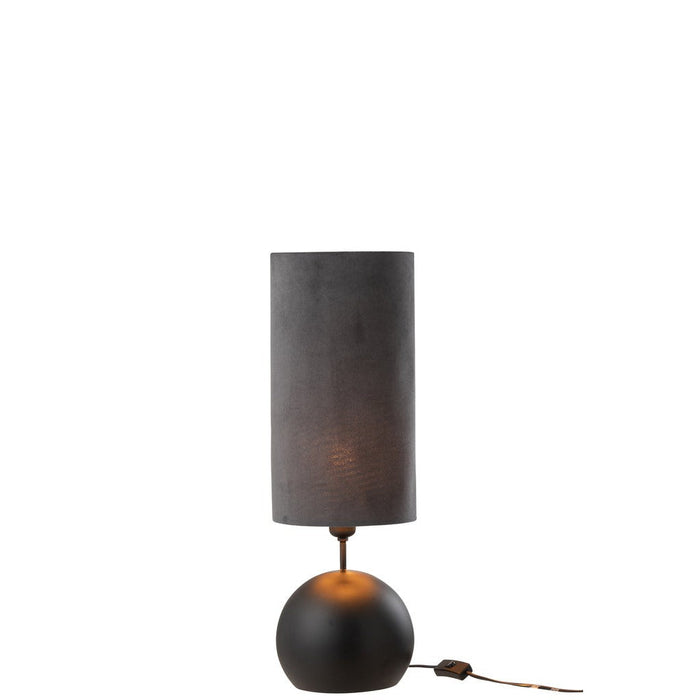 Lamp Ball Iron/Velvet Black/Grey-Tafellampen-J-Line