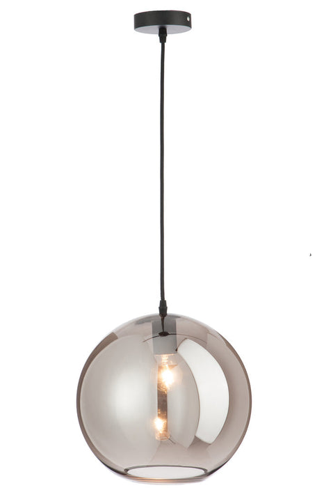 Lamp Bol glas spiegel zilver large-Hanglampen-J-Line