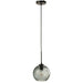 Lamp Bol spikkel glas grijs small-Hanglampen-J-Line