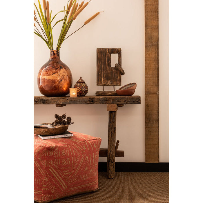 Lamp Bruin Recycled hout 35 cm-Tafellampen-J-Line