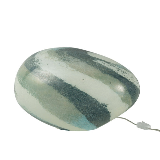 Lamp Dany Strepen Oval Glass Blue-Green-Tafellampen-J-Line