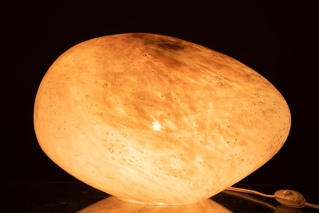 Lamp Dany ovaal glas rose-Tafellampen-J-Line