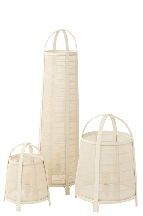 Lamp Don Cotton/Bamboo White-Tafellampen-J-Line