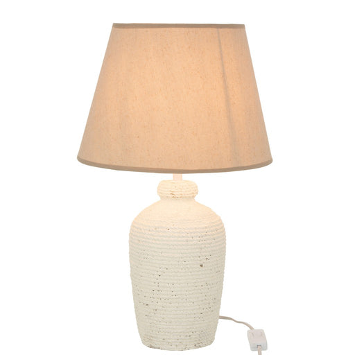 Lamp Esmee Cem/Tex White/Beige-Tafellampen-J-Line