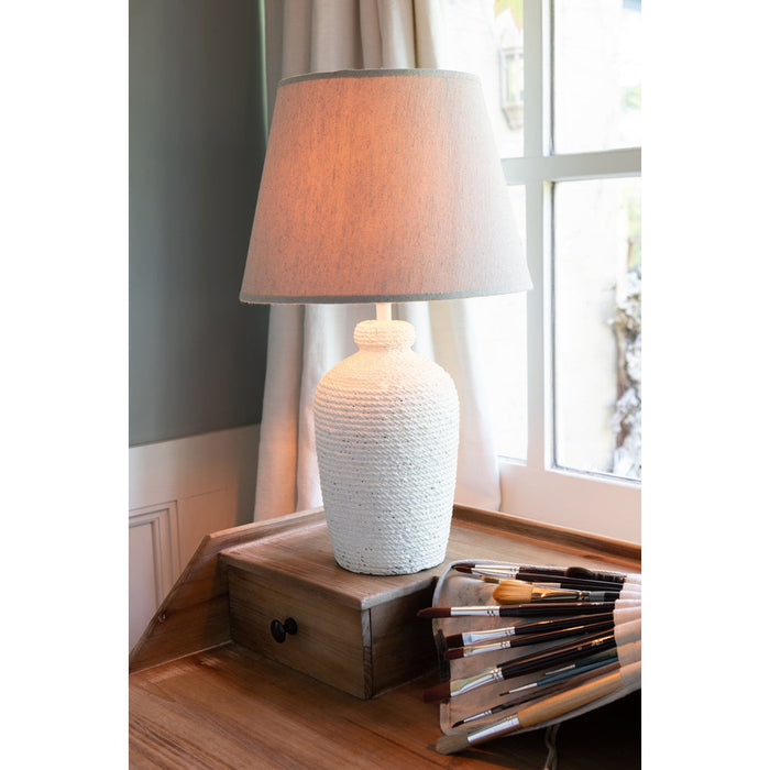 Lamp Esmee Cem/Tex White/Beige-Tafellampen-J-Line