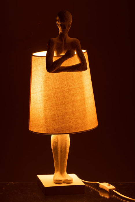 Lamp Figuur steunend poly wit-Tafellampen-J-Line