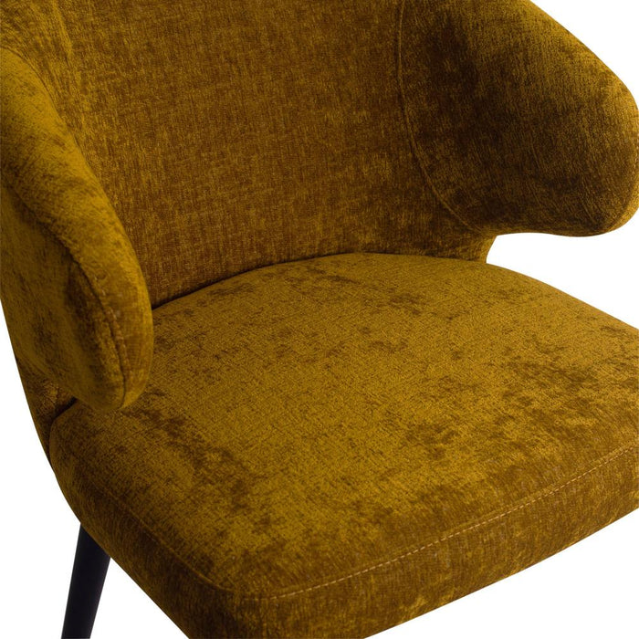 Lamp Fiori Geel 6057 Eetkamerstoel Zwart Hout-Eetkamerstoelen-PTMD