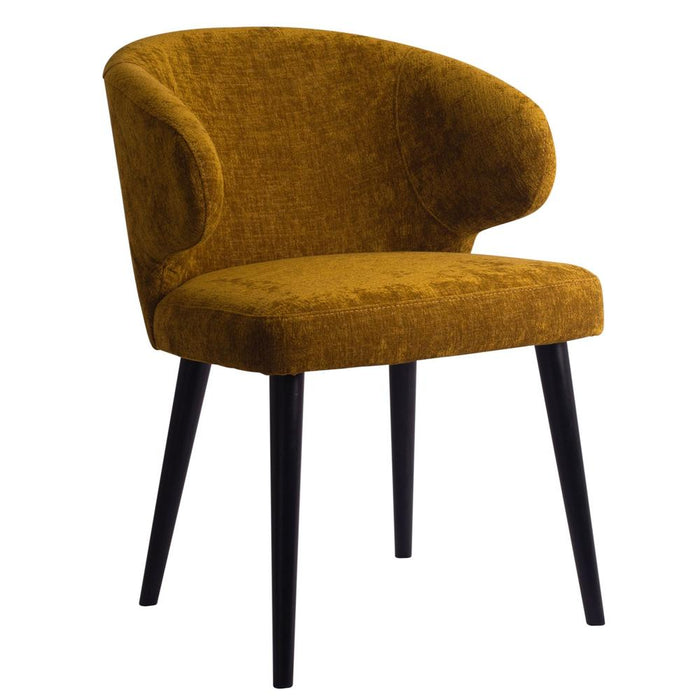 Lamp Fiori Geel 6057 Eetkamerstoel Zwart Hout-Eetkamerstoelen-PTMD