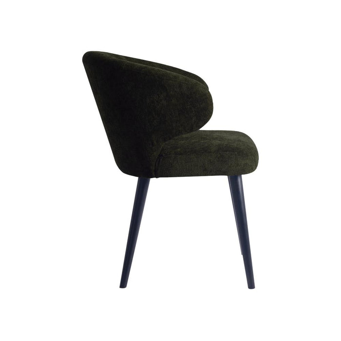 Lamp Fiori Groen 1205 Eetkamerstoel Zwart Hout-Eetkamerstoelen-PTMD