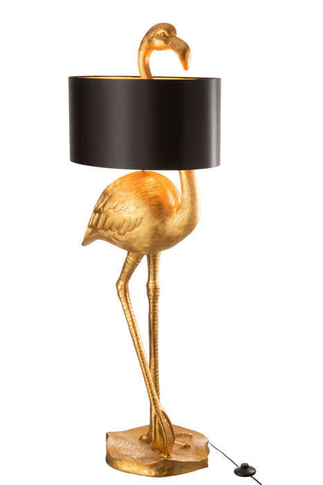 Lamp Flamingo Poly Gold/Black-Tafellampen-J-Line