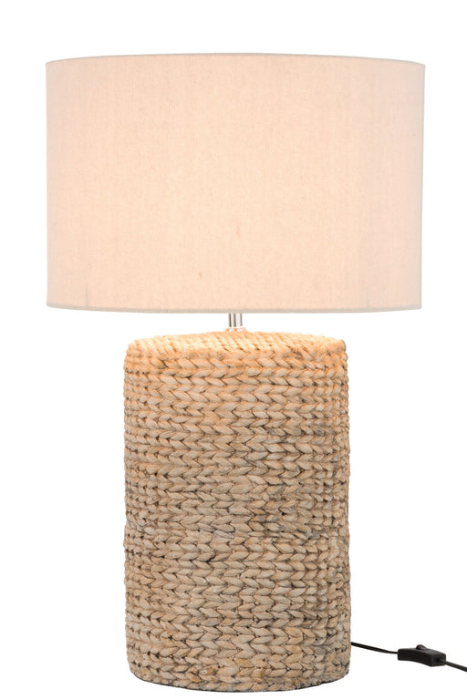 Lamp Foot+Shade Thick Braid Concrete/Cotton Natural L-Tafellampen-J-Line