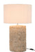 Lamp Foot+Shade Thick Braid Concrete/Cotton Natural L-Tafellampen-J-Line