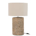 Lamp Foot+Shade Thick Braid Concrete/Cotton Natural L-Tafellampen-J-Line