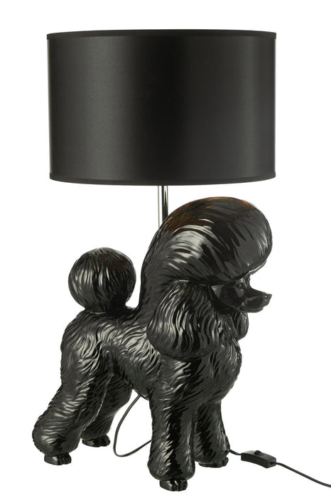 Lamp Hond poodle resine zwart-Tafellampen-J-Line