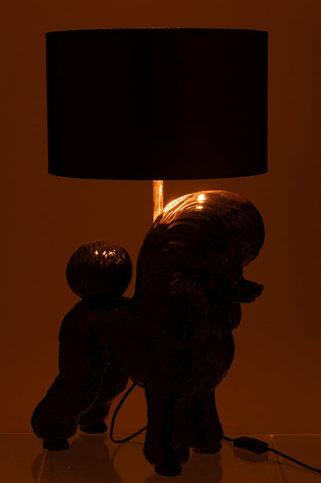 Lamp Hond poodle resine zwart-Tafellampen-J-Line