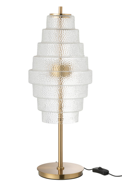 Lamp Led goud metaal/glas transparant-Tafellampen-J-Line