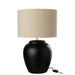 Lamp Meli + Shade Ceramic Linen Black Large-Tafellampen-J-Line