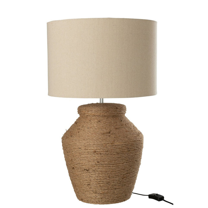 Lamp Meli + Shade Ceramic Linen Brown Large-Tafellampen-J-Line