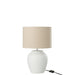 Lamp Meli + Shade Ceramic Linen White Small-Tafellampen-J-Line