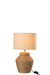 Lamp Meli + kap keramiek linnen bruin small-Tafellampen-J-Line