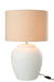 Lamp Meli + kap keramiek linnen wit large-Tafellampen-J-Line