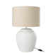 Lamp Meli + kap keramiek linnen wit large-Tafellampen-J-Line