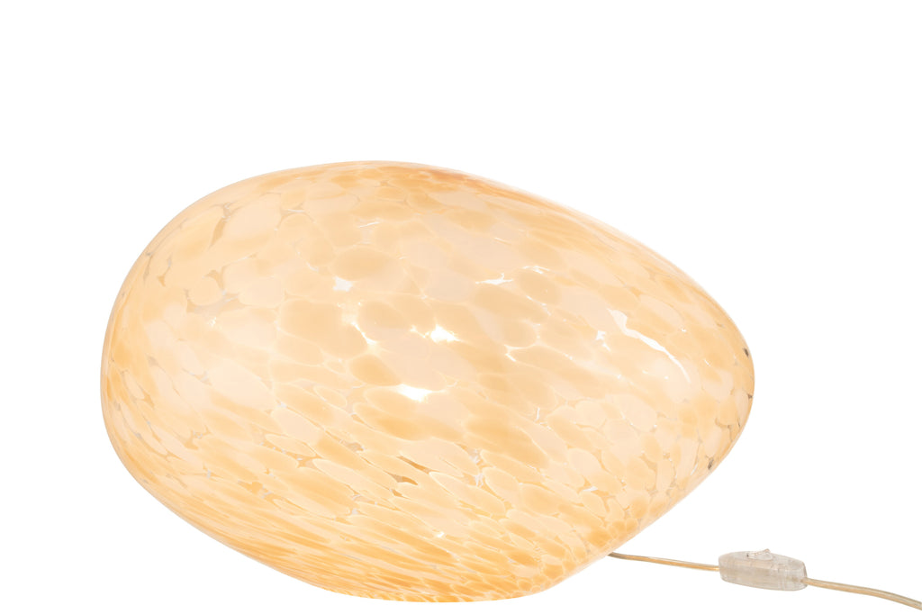 Lamp Melissa ovaal glas beige-Tafellampen-J-Line