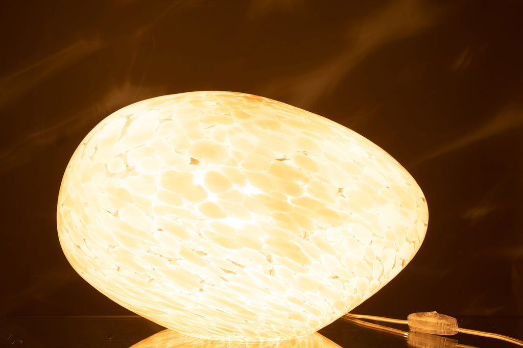 Lamp Melissa ovaal glas beige-Tafellampen-J-Line