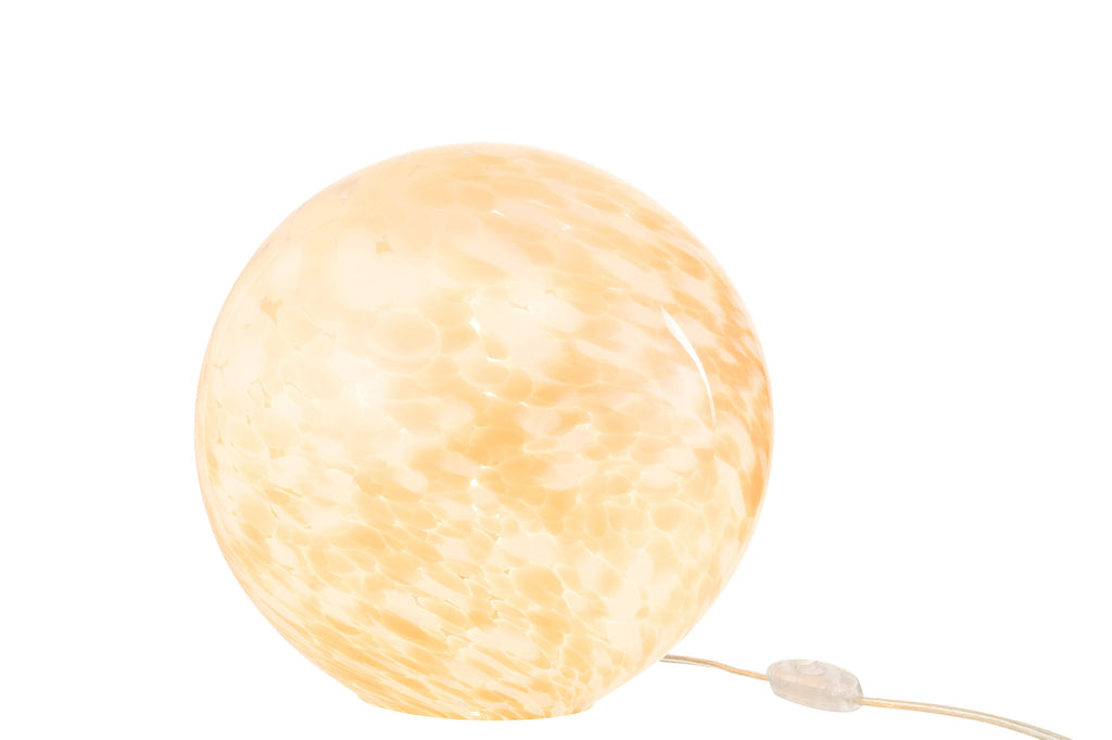 Lamp Melissa rond glas beige large-Tafellampen-J-Line