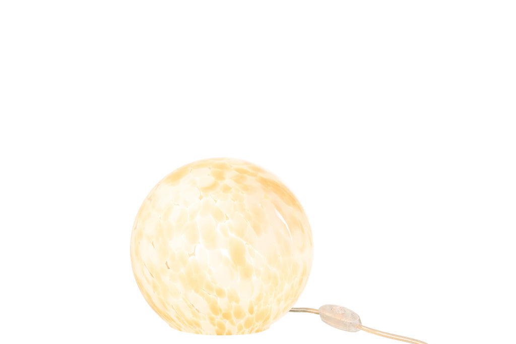 Lamp Melissa rond glas beige small-Tafellampen-J-Line