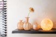 Lamp Melissa rond glas beige small-Tafellampen-J-Line