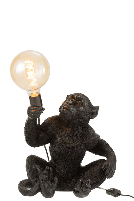 Lamp Monkey Sitting Poly Black-Tafellampen-J-Line