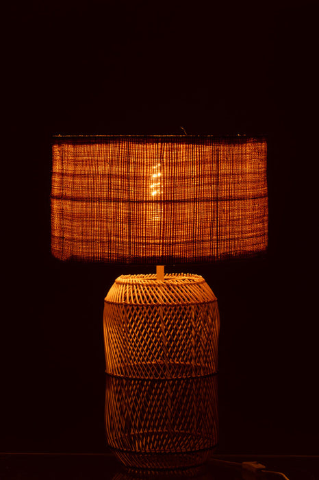 Lamp Mush Linen/Bamboo Natural-Tafellampen-J-Line