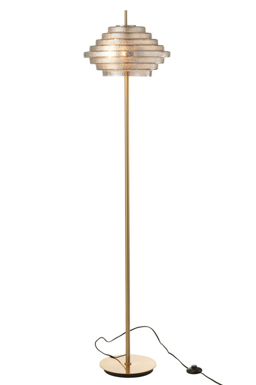 Lamp On Foot Led Gold Metal/Glass Smoked-Vloerlampen-J-Line