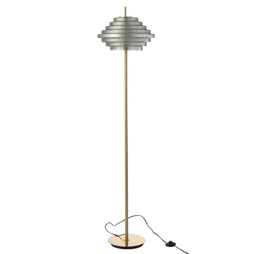 Lamp On Foot Led Gold Metal/Glass Smoked-Vloerlampen-J-Line