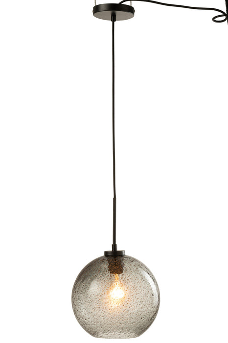 Lamp Orb Dot Glass Grey Large-Hanglampen-J-Line