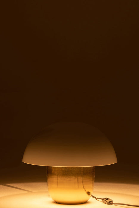 Lamp Paddenstoel ijzer wit/goud small-Tafellampen-J-Line