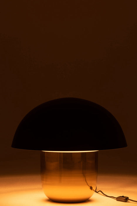 Lamp Paddenstoel ijzer zwart/goud large-Tafellampen-J-Line