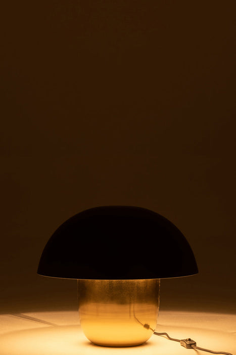 Lamp Paddenstoel ijzer zwart/goud small-Tafellampen-J-Line