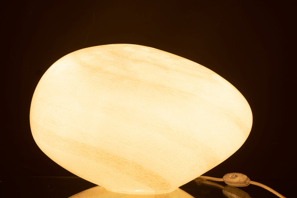 Lamp Parel ovaal glas wit-Tafellampen-J-Line