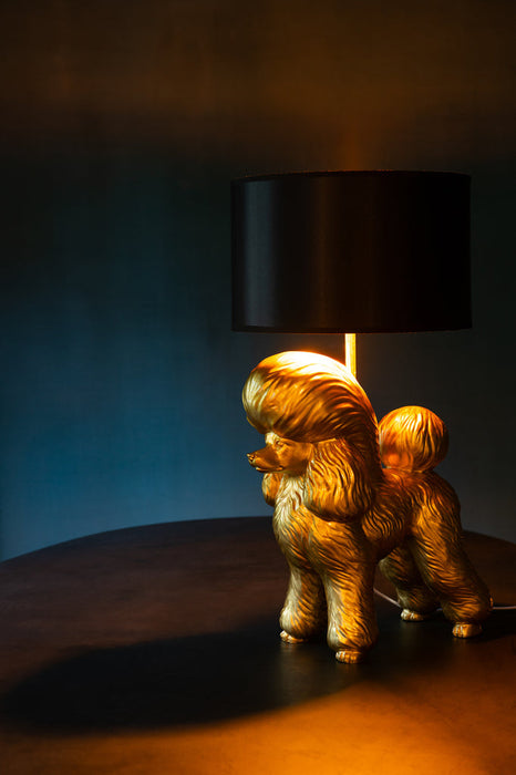 Lamp Poodle Resin Gold-Tafellampen-J-Line