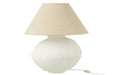 Lamp Pot + kap papier mache wit-Tafellampen-J-Line