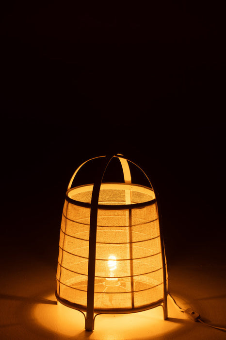 Lamp Rya katoen/bamboe wit large-Tafellampen-J-Line