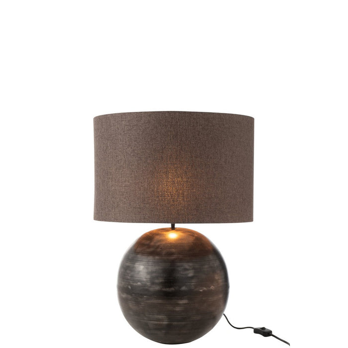 Lamp + Shade Bowl Metal Black Small-Tafellampen-J-Line