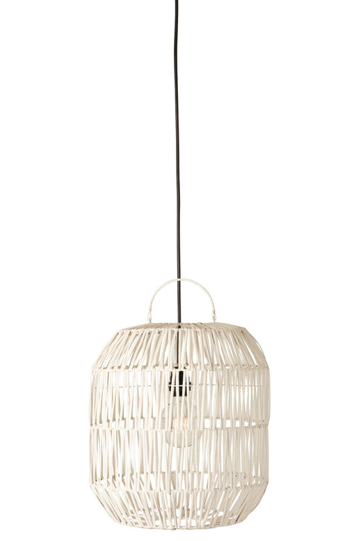 Lamp Shade Cylinder Rattan White-Hanglampen-J-Line