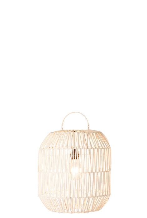 Lamp Shade Cylinder Rattan White-Hanglampen-J-Line