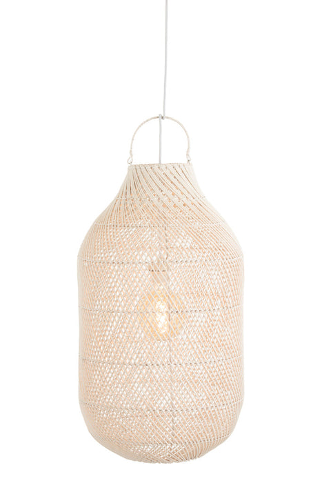 Lamp Shade Cylinder Xl Rattan White-Hanglampen-J-Line