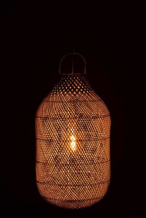 Lamp Shade Cylinder Xl Rattan White-Hanglampen-J-Line