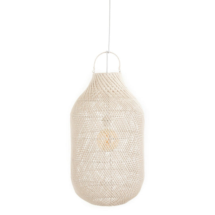 Lamp Shade Cylinder Xl Rattan White-Hanglampen-J-Line